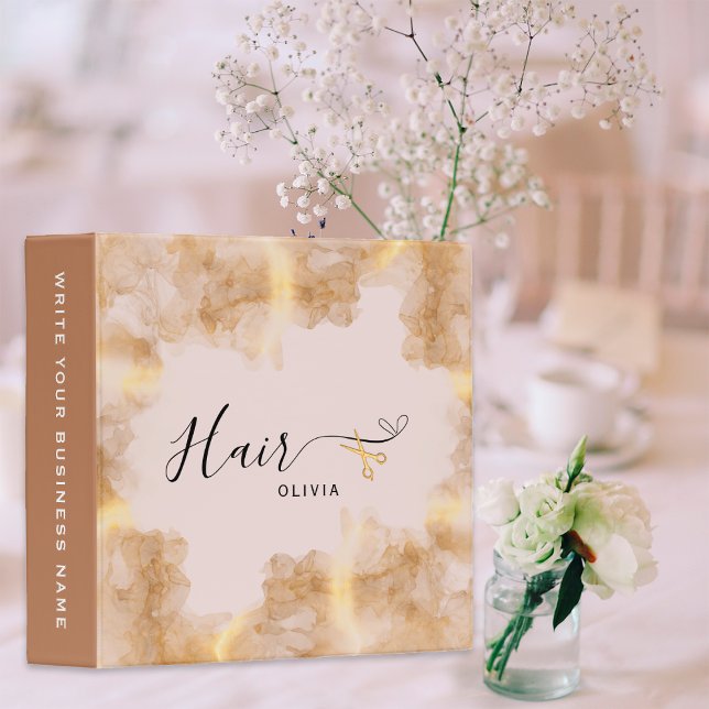 Classeur Elégant Ciseaux Or Coiffeuse Blush Pink (Créateur téléchargé)