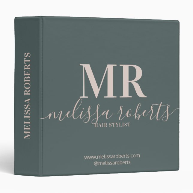 Classeur Elégant coiffeur vert foncé (Devant/Côté)