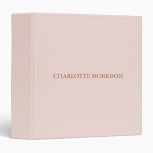 Classeur Élégant couleur rose vif monogramme personnalisé n