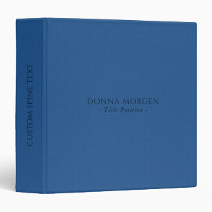 Classeur Elégant Cuir Bleu Texture bleu foncé Typographie