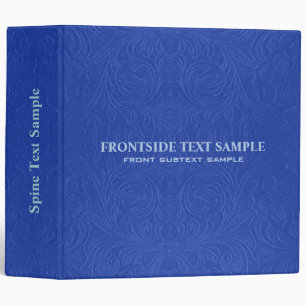 Classeur Elégant cuir de daim bleu look Fleurs Embossées