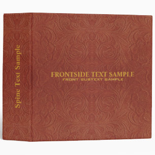 Classeur Elégant cuir en daim Brown look Fleurs Embossées