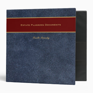 Classeur Elégant Cuir Vintage De Faux Bleu Et Doré