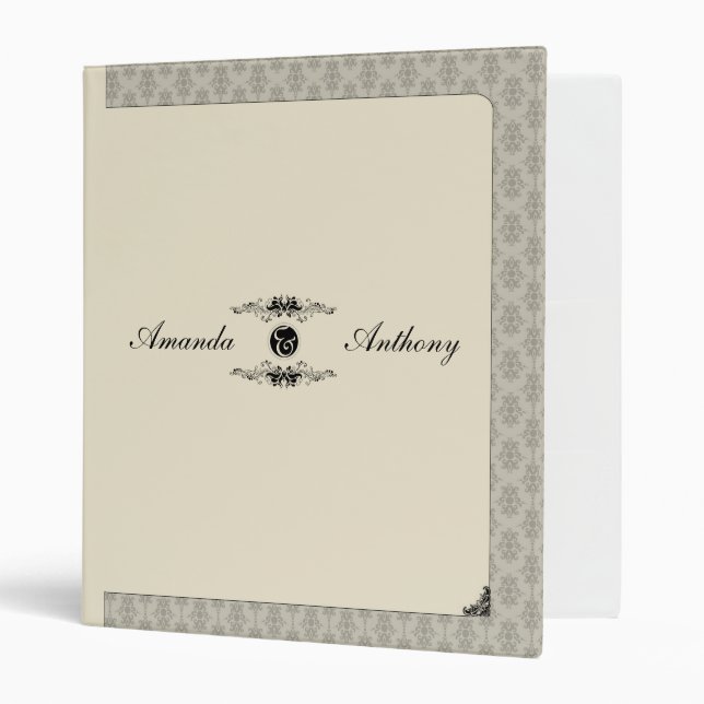 Classeur élégant de mariage (Devant/intérieur)