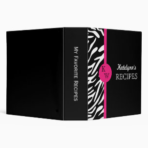 Classeur élégant de recette de monogramme