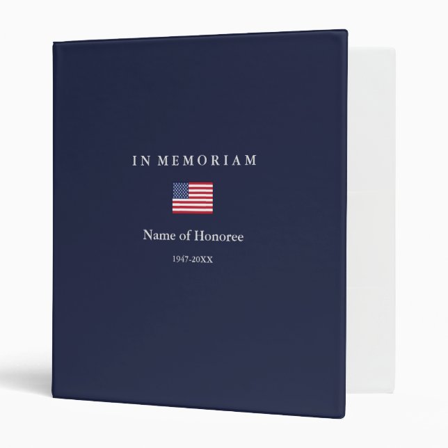 Classeur Élégant drapeau américain (Devant/intérieur)