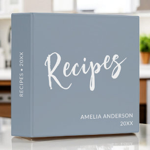 Classeur Elégant Dusty Blue Modern Recette livre de recette