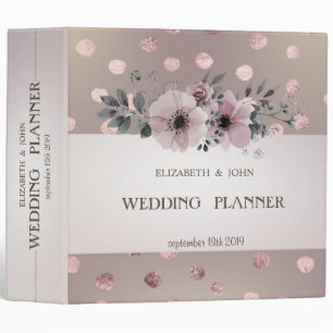 Classeur Élégant Élancé Sophistiqué Points Floral Mariage