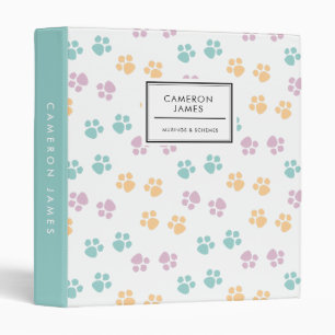 Classeur Élégant Empreinte de patte de chien coloré Motif