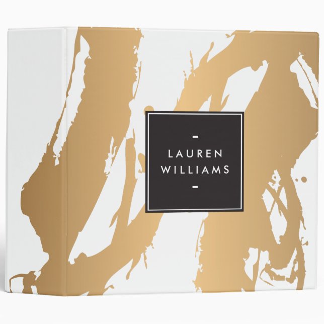 Classeur élégant et Abstrait de brosses de cuivre (Devant/Côté)