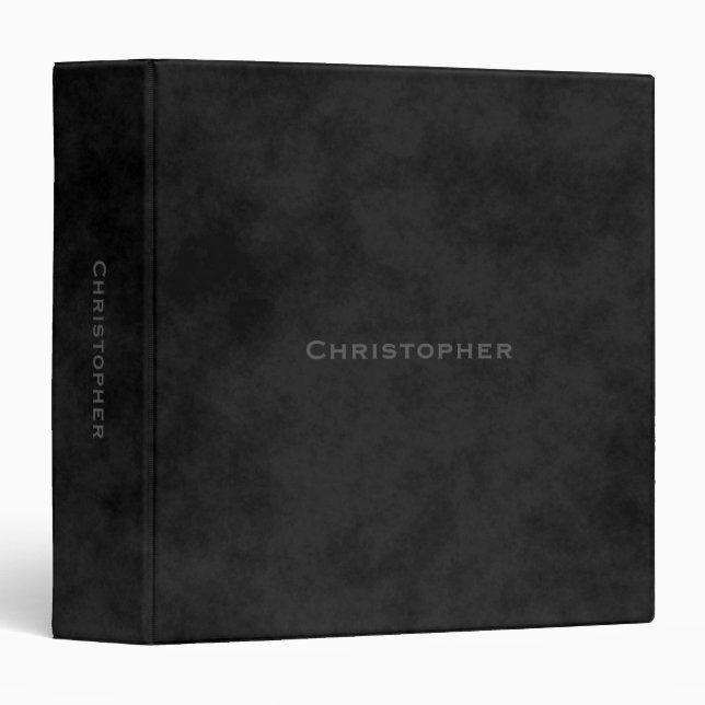 Classeur * Elégant Faux Stamped Mottled Black (Devant/Côté)