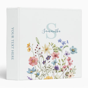Classeur Élégant Fleur sauvage Floral Personnalisé