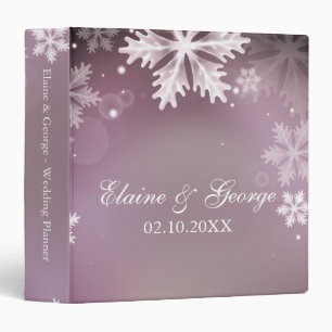Classeur Élégant flocons de neige rose hiver Planificateur 