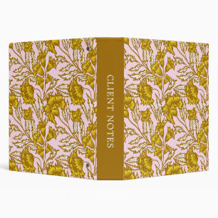 Classeur Élégant floral botanique boho rose jaune