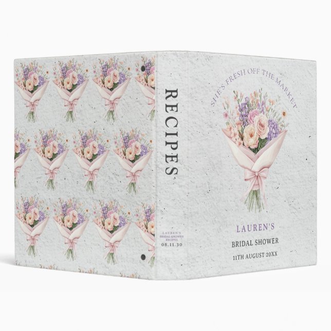 Classeur Elegant Fresh Off the Market Floral Shower Recipe (Arrière-plan)