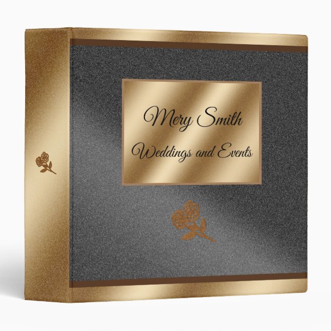 Classeur Elégant Gold Black Silver (Devant/Côté)