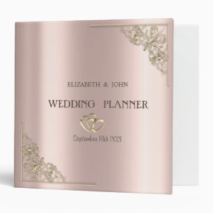Classeur Elégant Gold Hearts Rose Gold