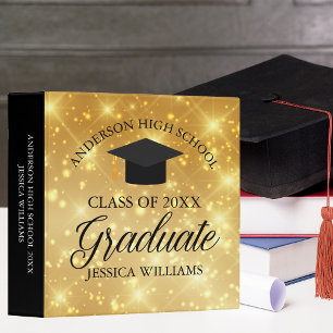 Classeur Élégant Gold Sparkle 2025 Graduate Photo Album