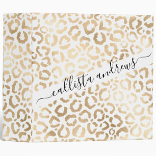 Classeur Elegant Gold White Leopard Cheetah Animal Print