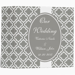 Classeur Elegant Grey Personnalisé Mariage Scrapbook Cadeau