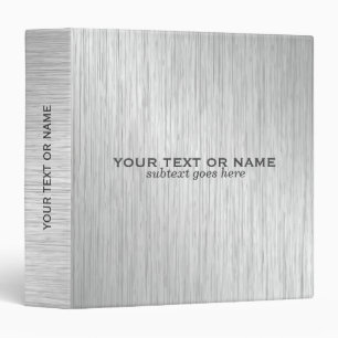 Classeur Elégant gris métallique brossé aluminium Look 2