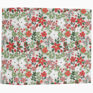 Classeur Elégant hiver Rouge blanc Floral peinture