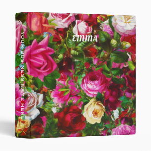 Classeur Élégant jardin fleuri Vintage Rose