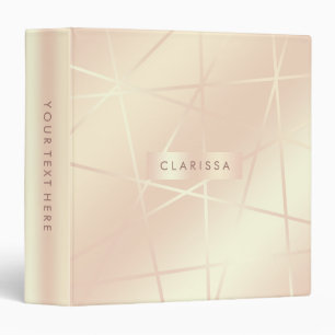 Classeur Elégant joli rose or et rose roux géométrique