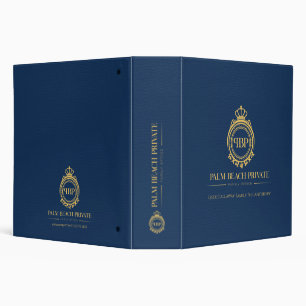 Classeur Élégant logo bleu Faux cuir personnalisé