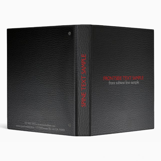 Classeur Élégant look Cuir Noir Et Rouge Faux (Arrière-plan)