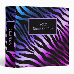 Classeur Élégant Luxe Argent Tigre Violet