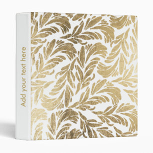 Classeur Elégant luxe personnalisé faux or mousse floral