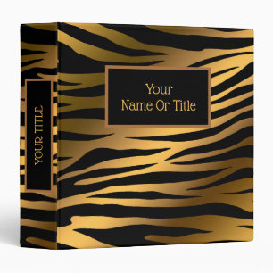 Classeur Élégant Luxe Tigre en Or