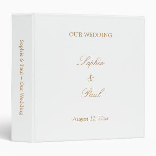 Classeur Élégant Mariage de script beige personnalisé