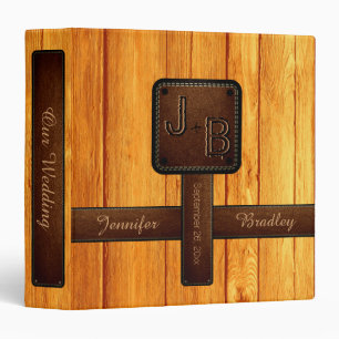 Classeur Elégant mariage en cuir de bois