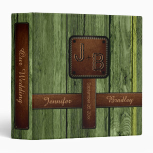 Classeur Elégant mariage en cuir de bois look #8