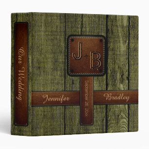 Classeur Elégant mariage en cuir de bois look #9