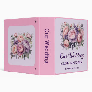 Classeur Élégant Mariage Floral aux couleurs pastel doux