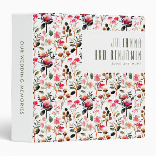 Classeur Élégant mariage floral de verdure à l'aquarelle ro