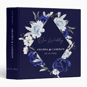Classeur Elégant Mariage floral Dusty Blue Navy