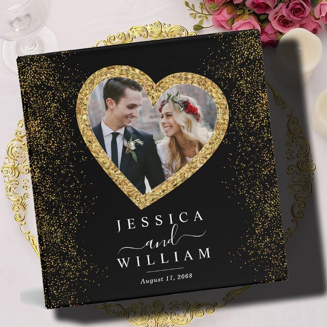Classeur Élégant Mariage Gold Custom Photo Album (Créateur téléchargé)