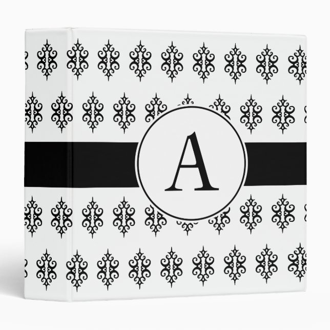 Classeur Elégant Mariage Monogramme album cadeau Album (Devant/Côté)
