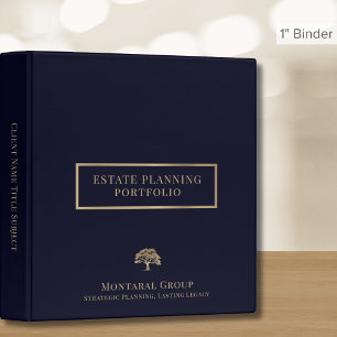 Classeur Elégant Marine Blue Gold Estate Planning