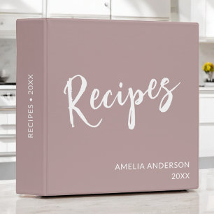 Classeur Elégant Mauve Dusty Pink Modern Recette Livre de r
