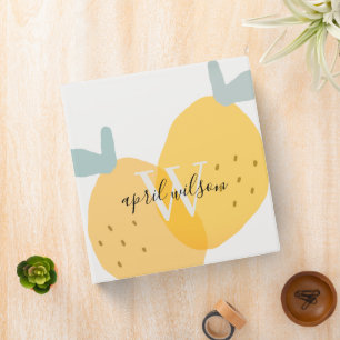 Classeur Élégant Mignon Jaune Citron Fruité Citrus Clair