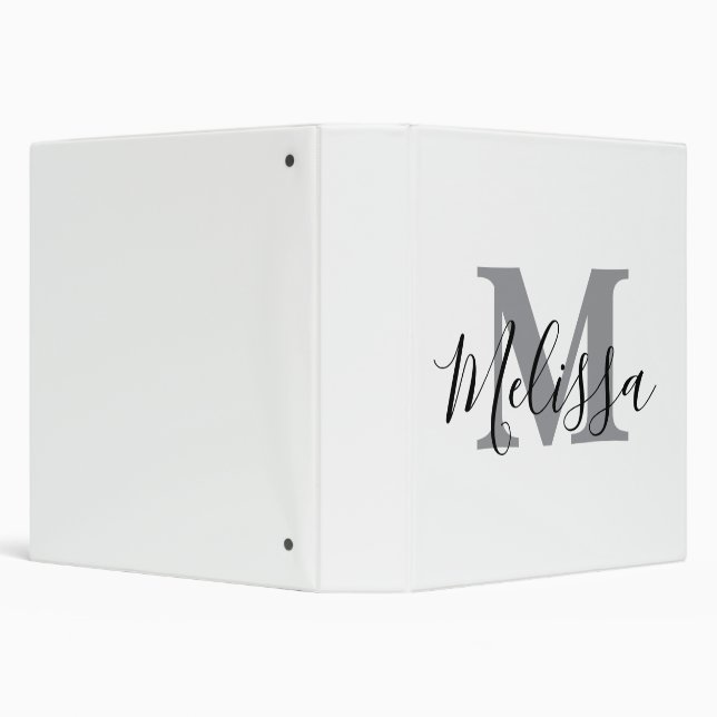 Classeur Elegant Minimalist Black and White Chic Custom (Arrière-plan)