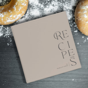 Classeur Élégant Minimaliste Recette Gris Taupe