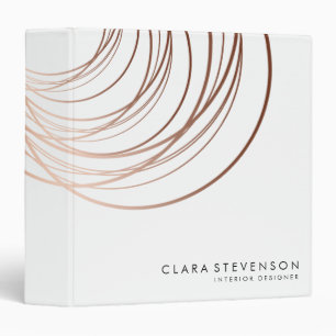 Classeur Elégant minimaliste rose d'or et blanc géométri
