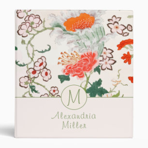 Classeur Élégant modèle floral Monogramme