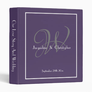 Classeur Élégant Monogram Classy Chic Dusty Mariage violet
